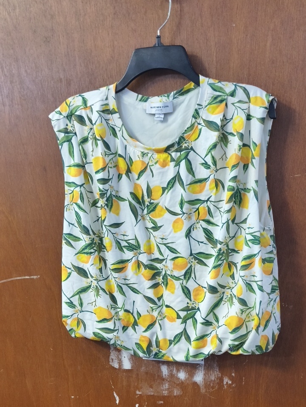 Marc New York White Lemon Print Tank Top